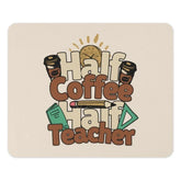 Half Coffee Half Teacher Mouse Pad, Teacher Appreciation Gift, Funny Teacher Mousepad, School Teacher Present, Teacher Coffee Lover - Tawshia